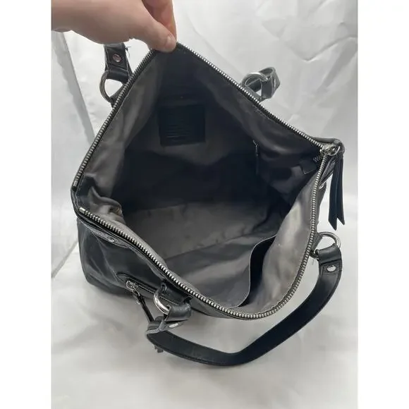 Vintage Coach Daisy Emma F23973 Black Leather‎ Shoulder Bag Tote 16"x12" - Picture 10 of 16